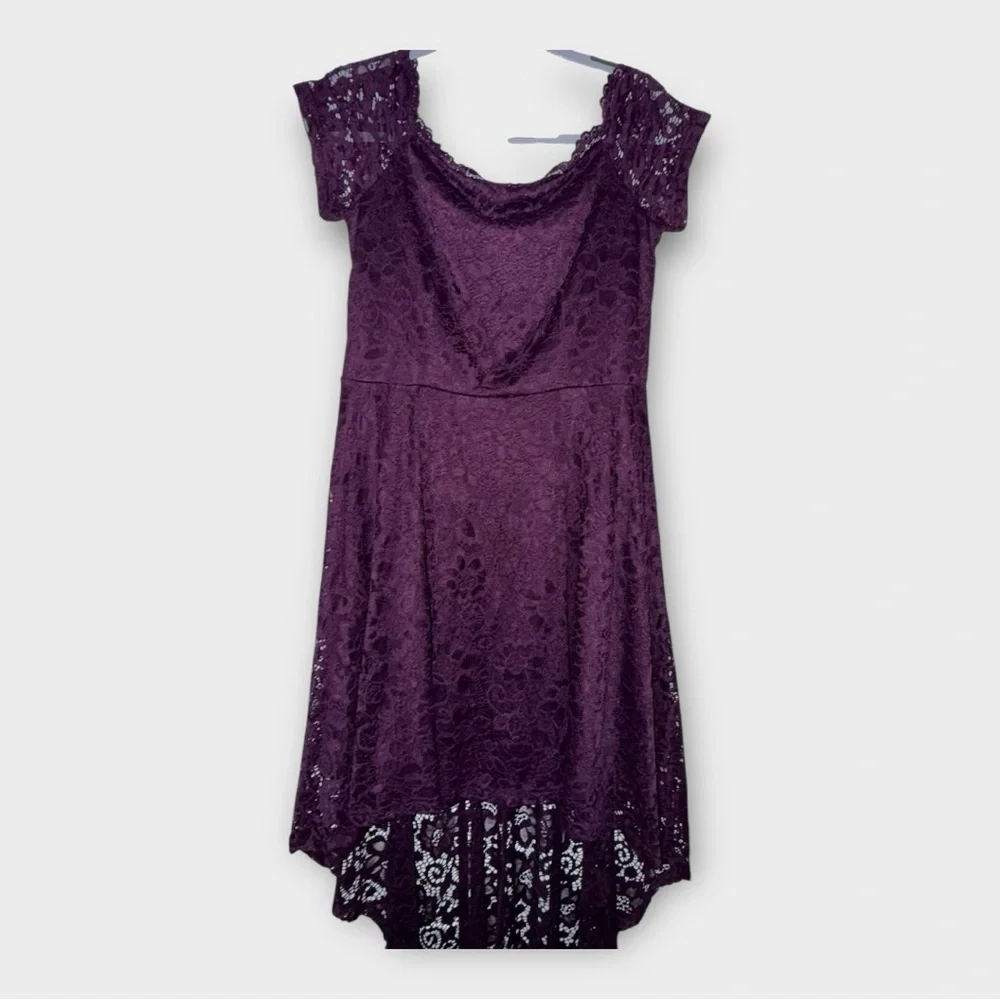 Dressystar NWT Purple Hi-Low Lace Dress - Picture 6 of 12